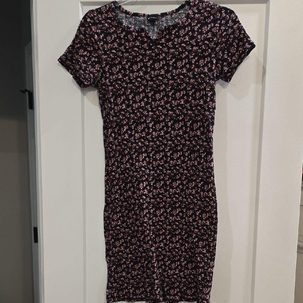 Floral Black and Pink Girls Dress
